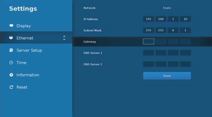 Static Network Settings