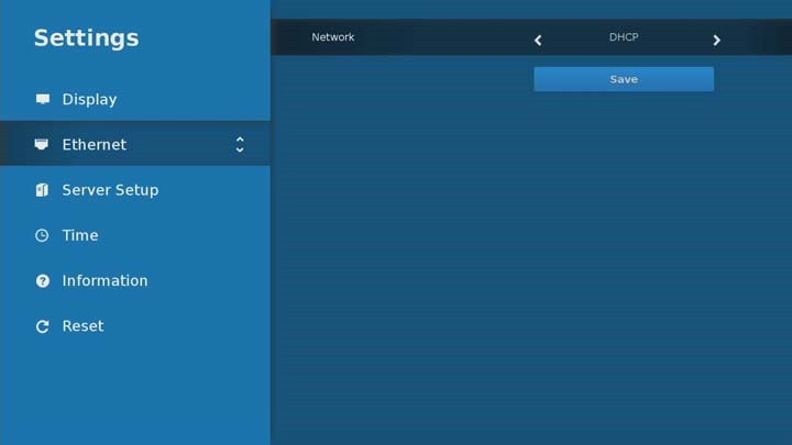 STB Ethernet Settings