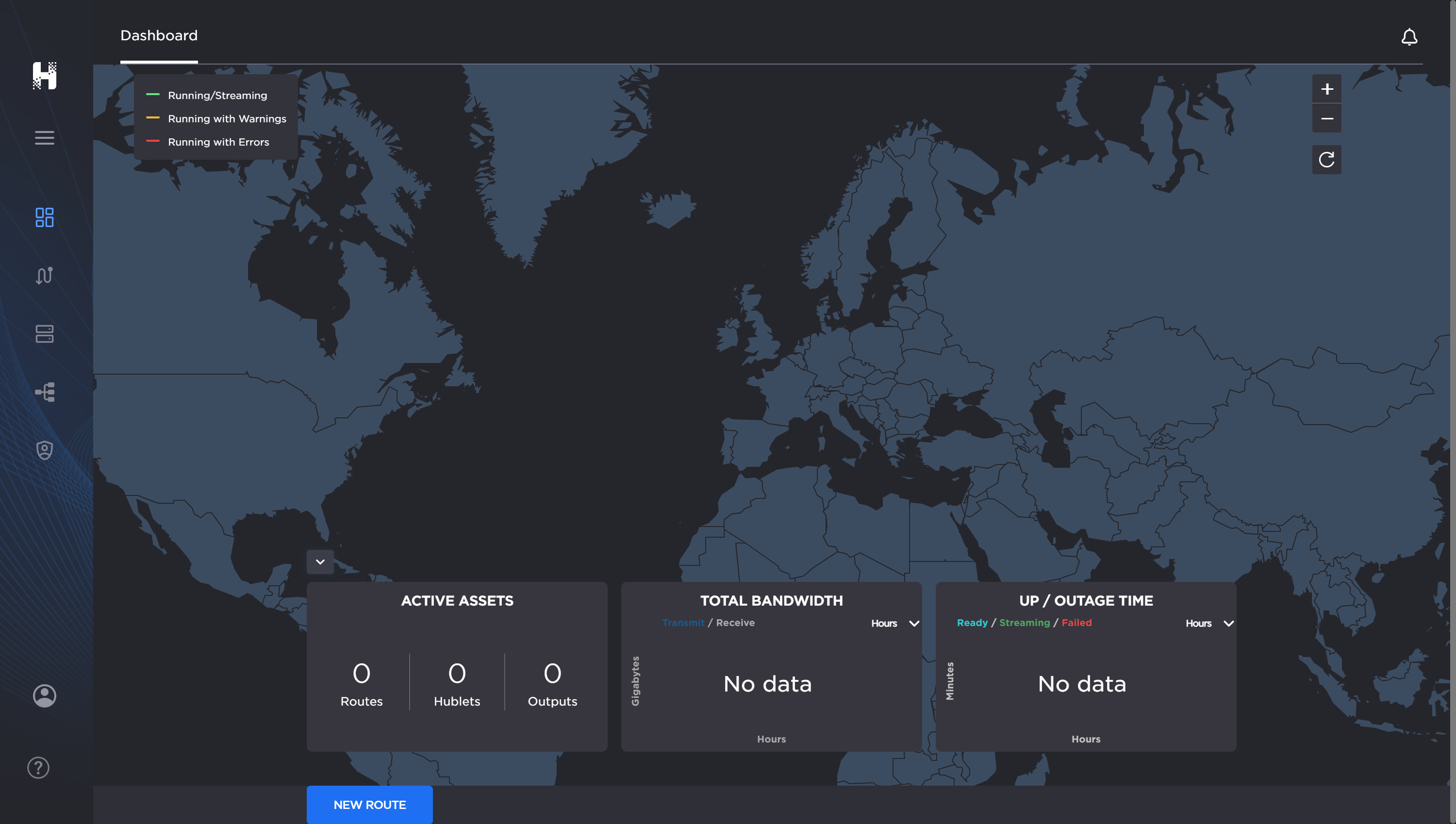 Haivision Hub Control Center dashboard.