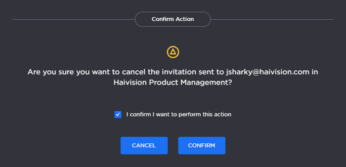 Cancel Invite Confirmation