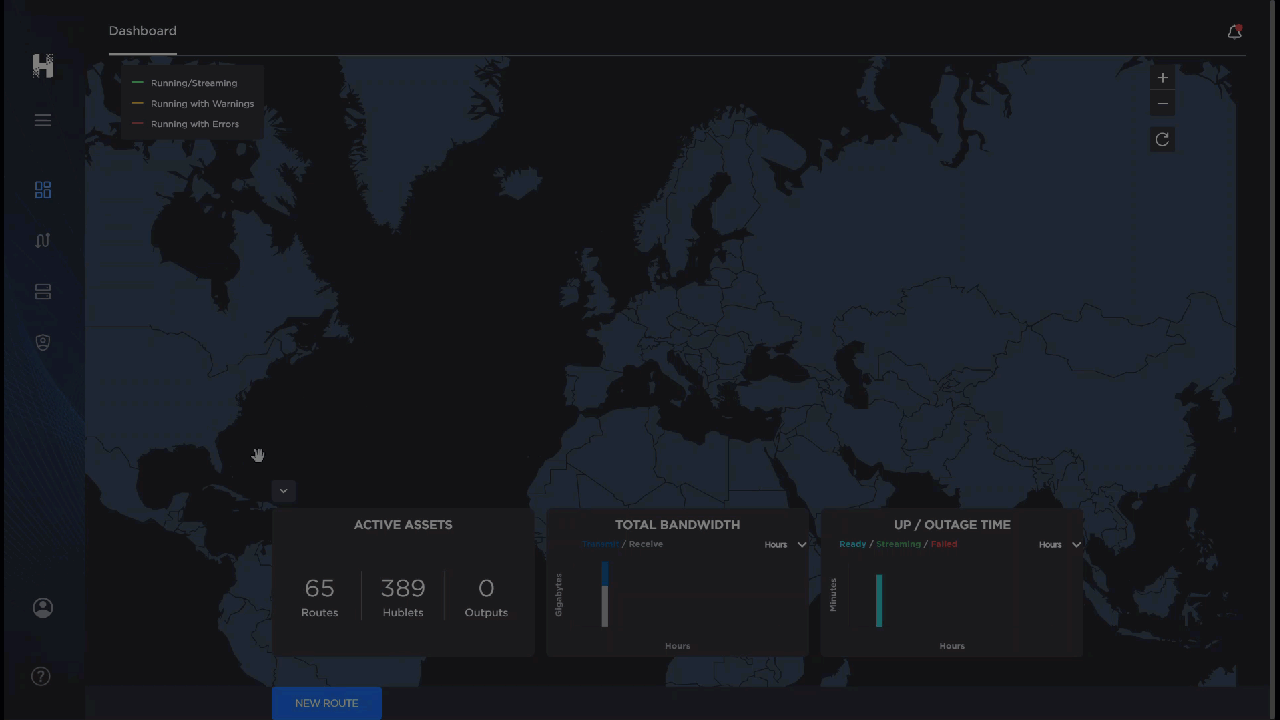 Gif of the Control Center dashboard. Cursor opens and closes the HelpCenter panel.