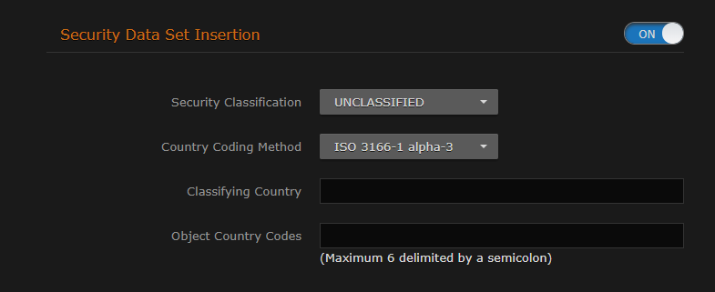 Security Data Set Insertion