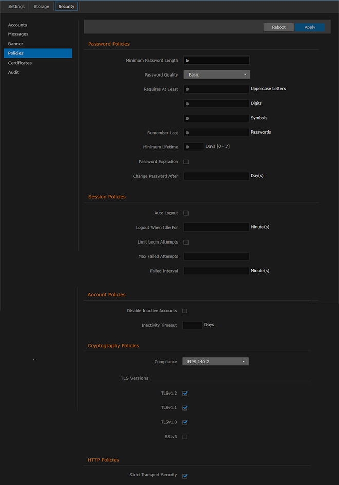 Policies Page