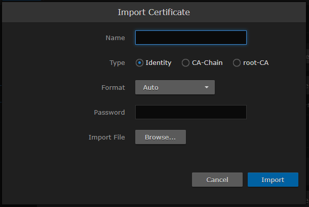 Import Certificate Dialog