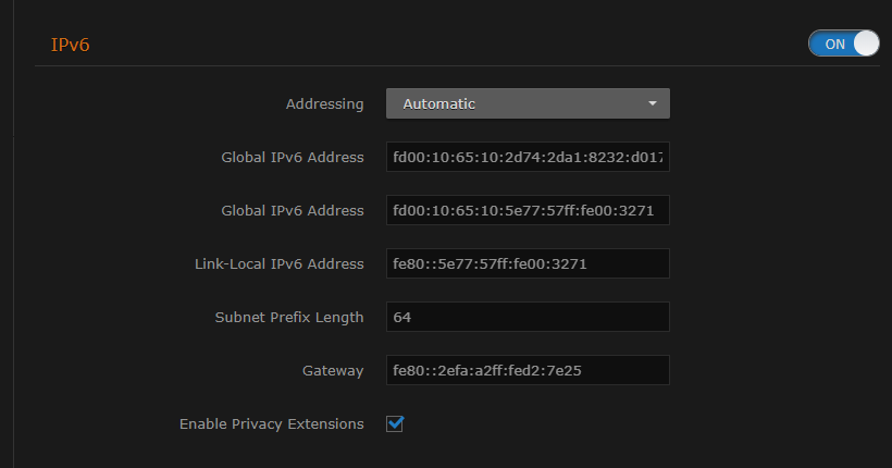 IPv6 Addresses Obtained