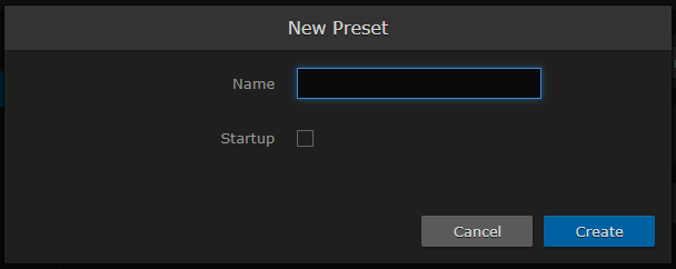 New Preset Dialog