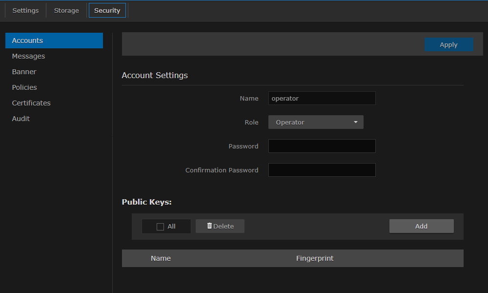 Account Settings Page