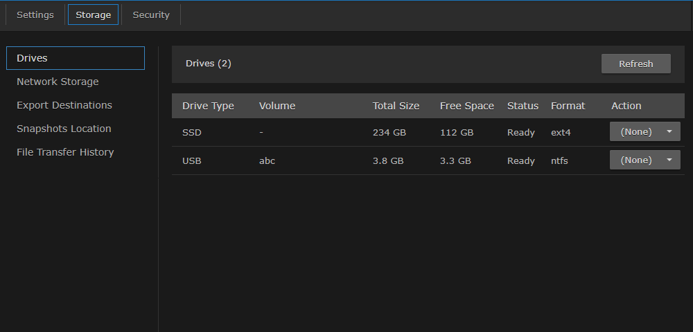 Storage Drives Page