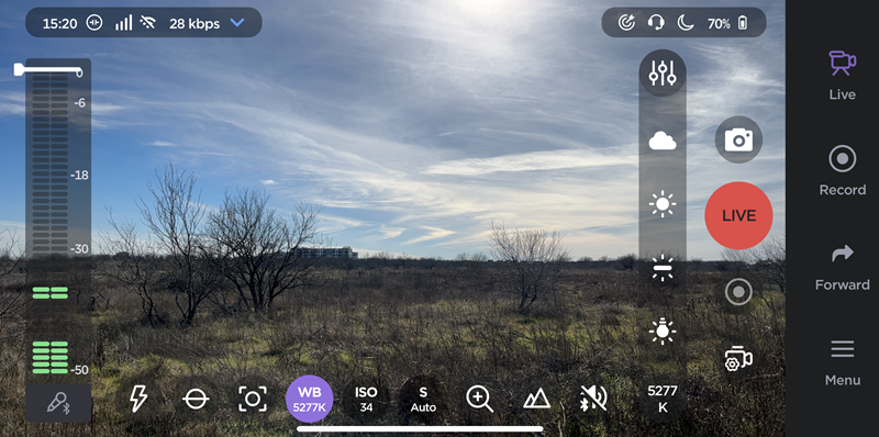 Camera View with White Balance Presets