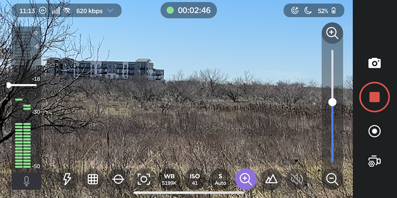 Camera Interface with Zoom Slider