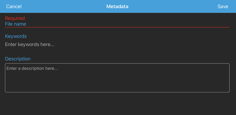 Forward Screen Metadata Fields