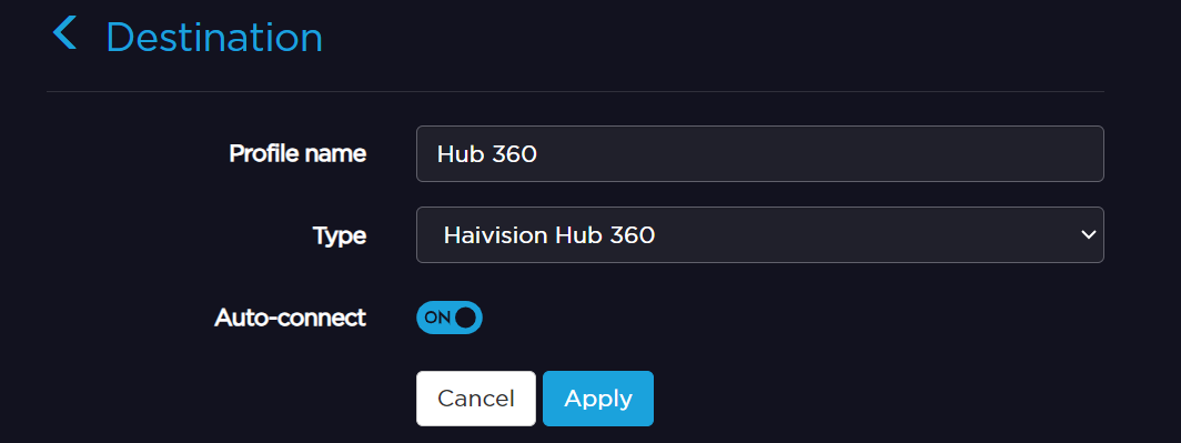 Transmitter Destination Dropdown