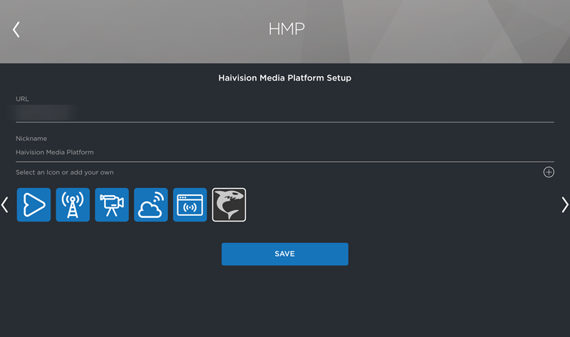 HMP URL, Nickname, and Icon Select