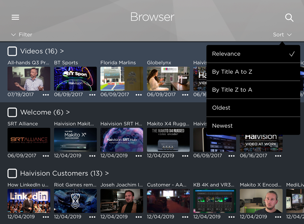Sort Drop-down with Relevance Selected