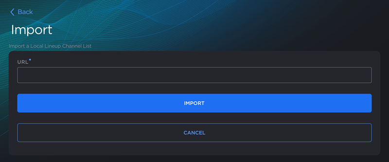 Import Local Lineup Screen