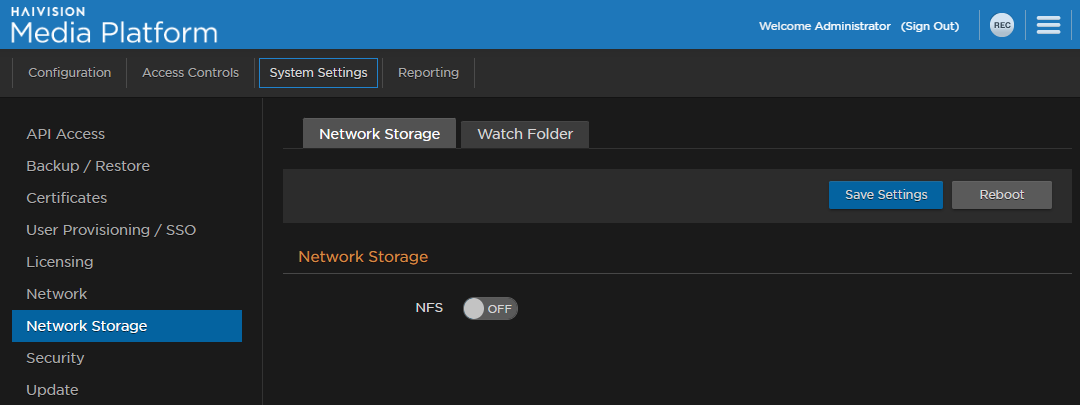 Network Storage Pane