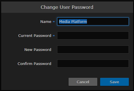 Change User Password Dialog