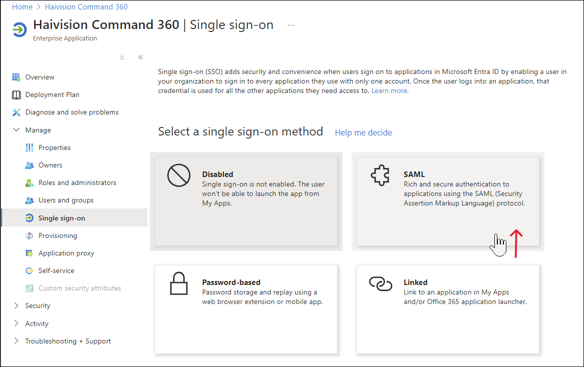 Manage SSO Methods