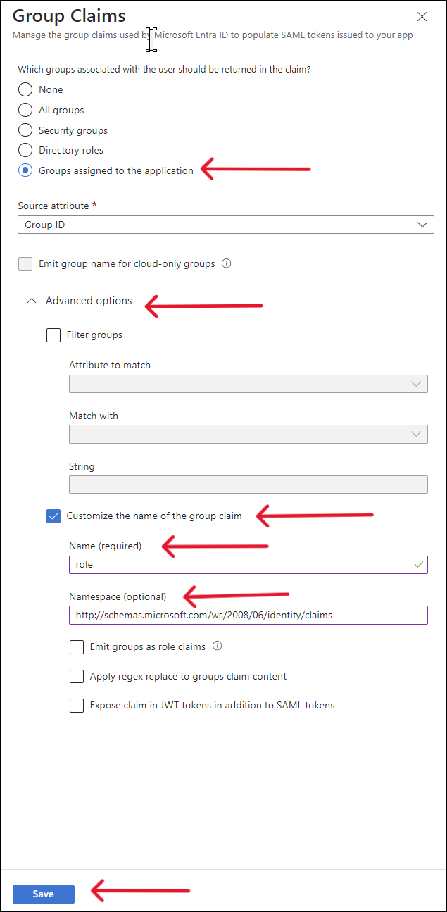 Group Claims Fields