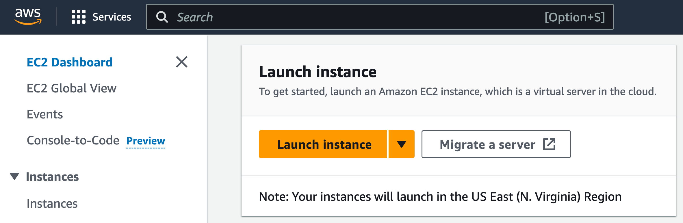 Launch instance