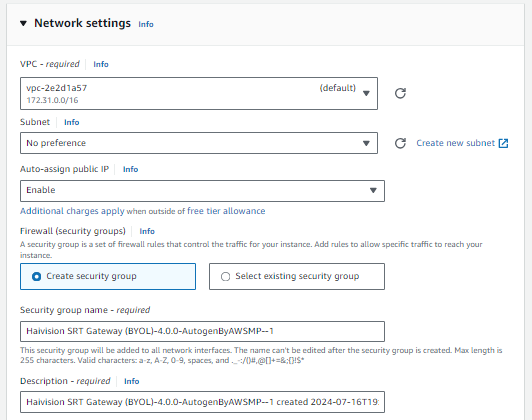 Network settings