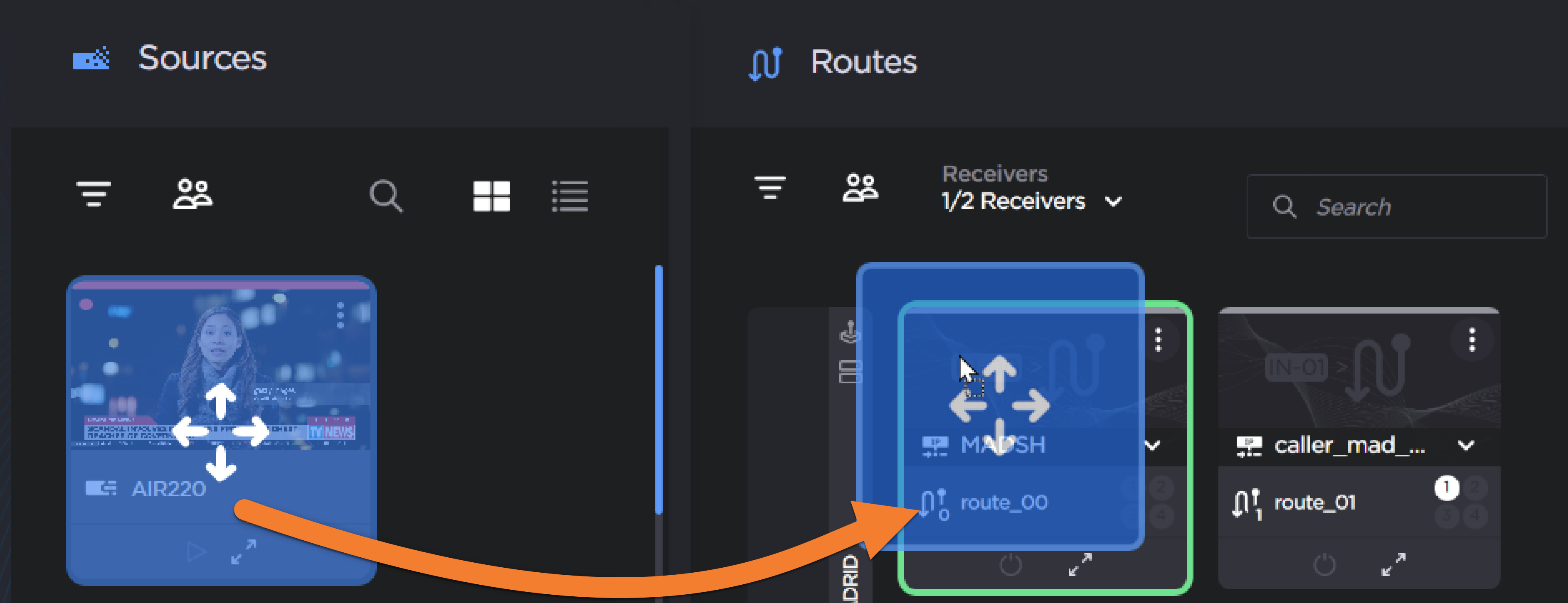 Drag and Drop Source Transmitter