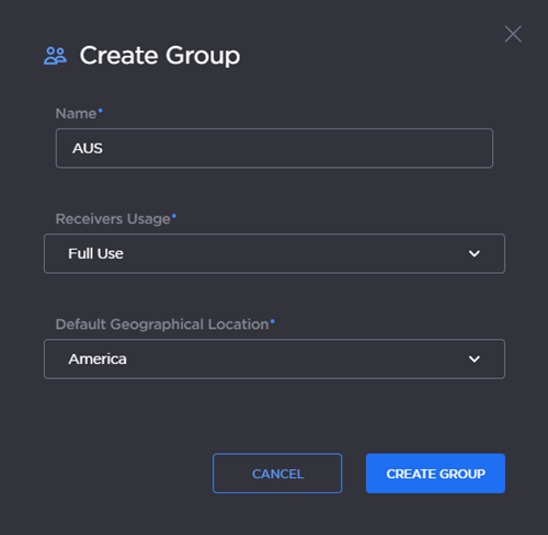 Create Group dialog