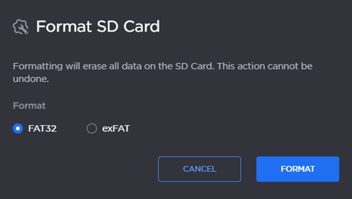 Format SD Card Options