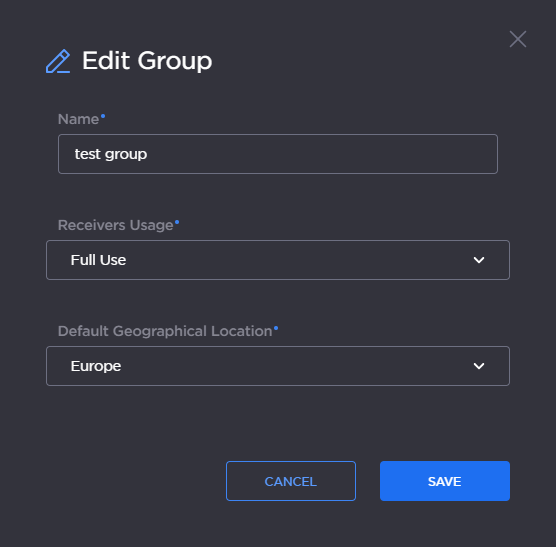 Edit Group dialog