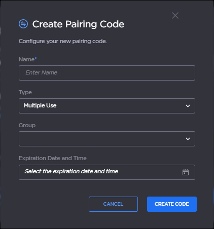 Create pairing code