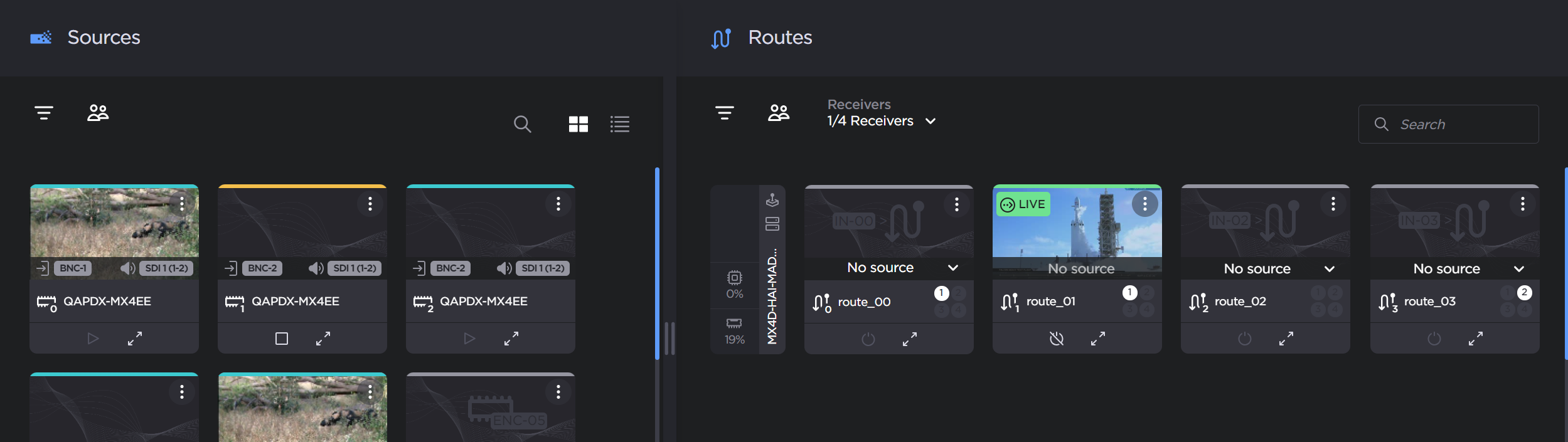 Receivers dropdown