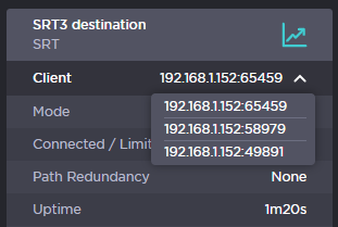 SRT Listener Client Stats