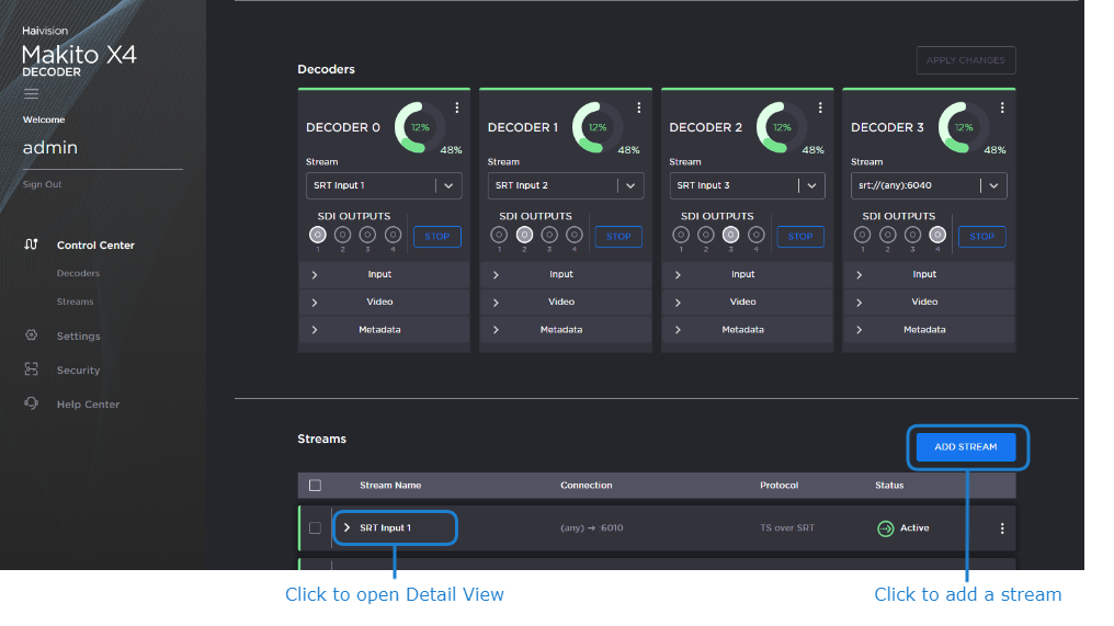 Setting Up a Destination