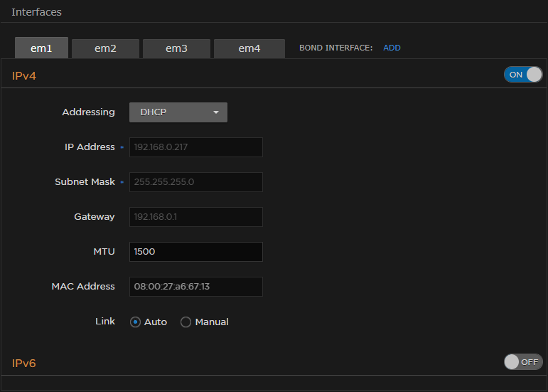 Network Interfaces Fields