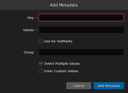 Add Metadata Dialog