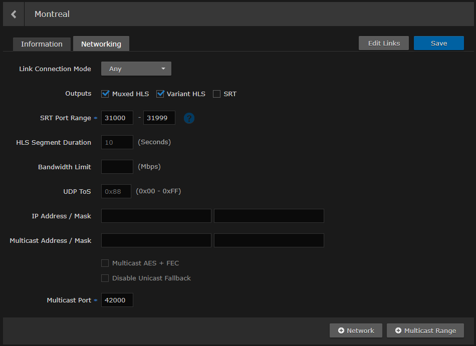 Location Networking Fields