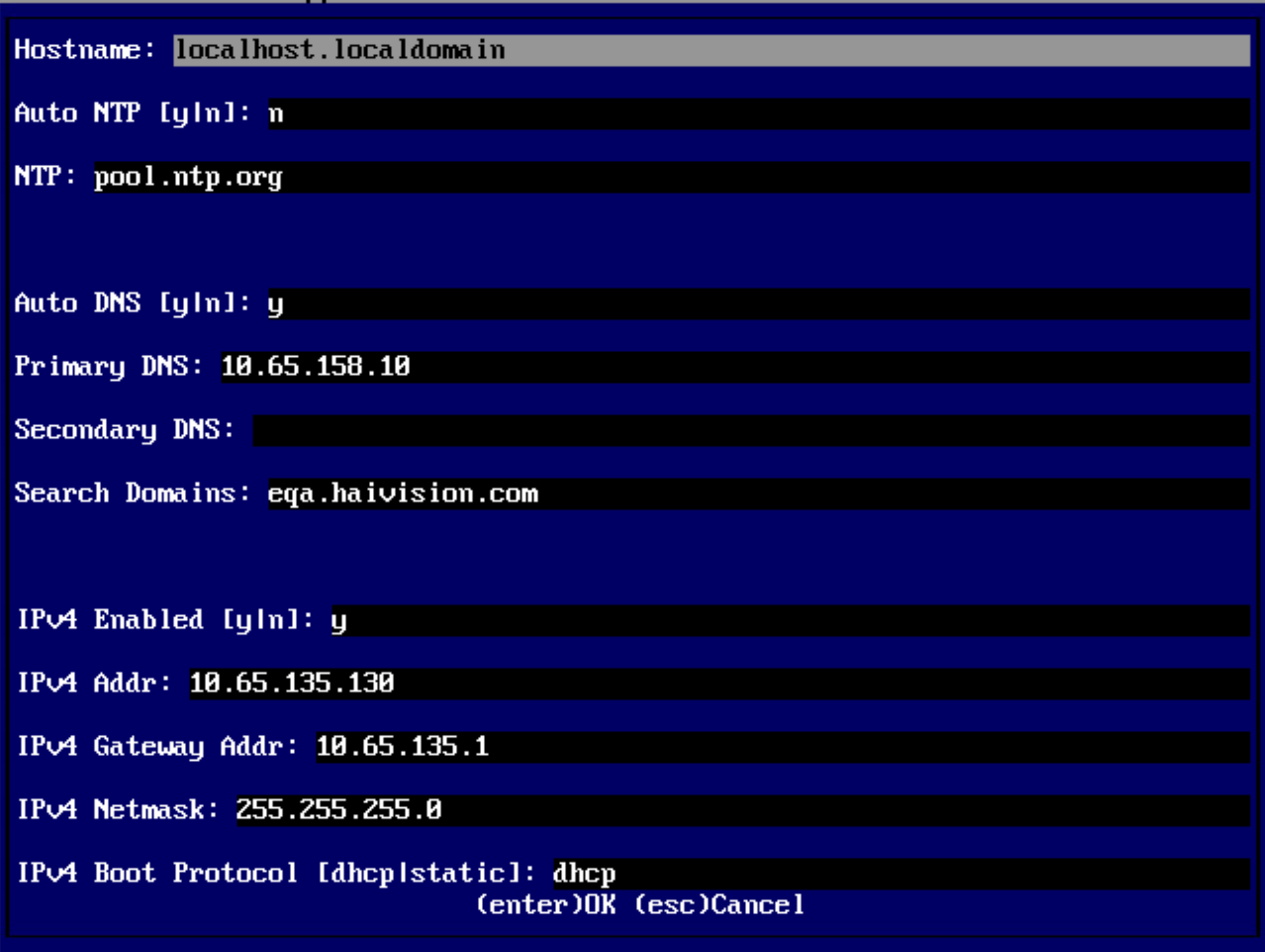 IPv4 settings