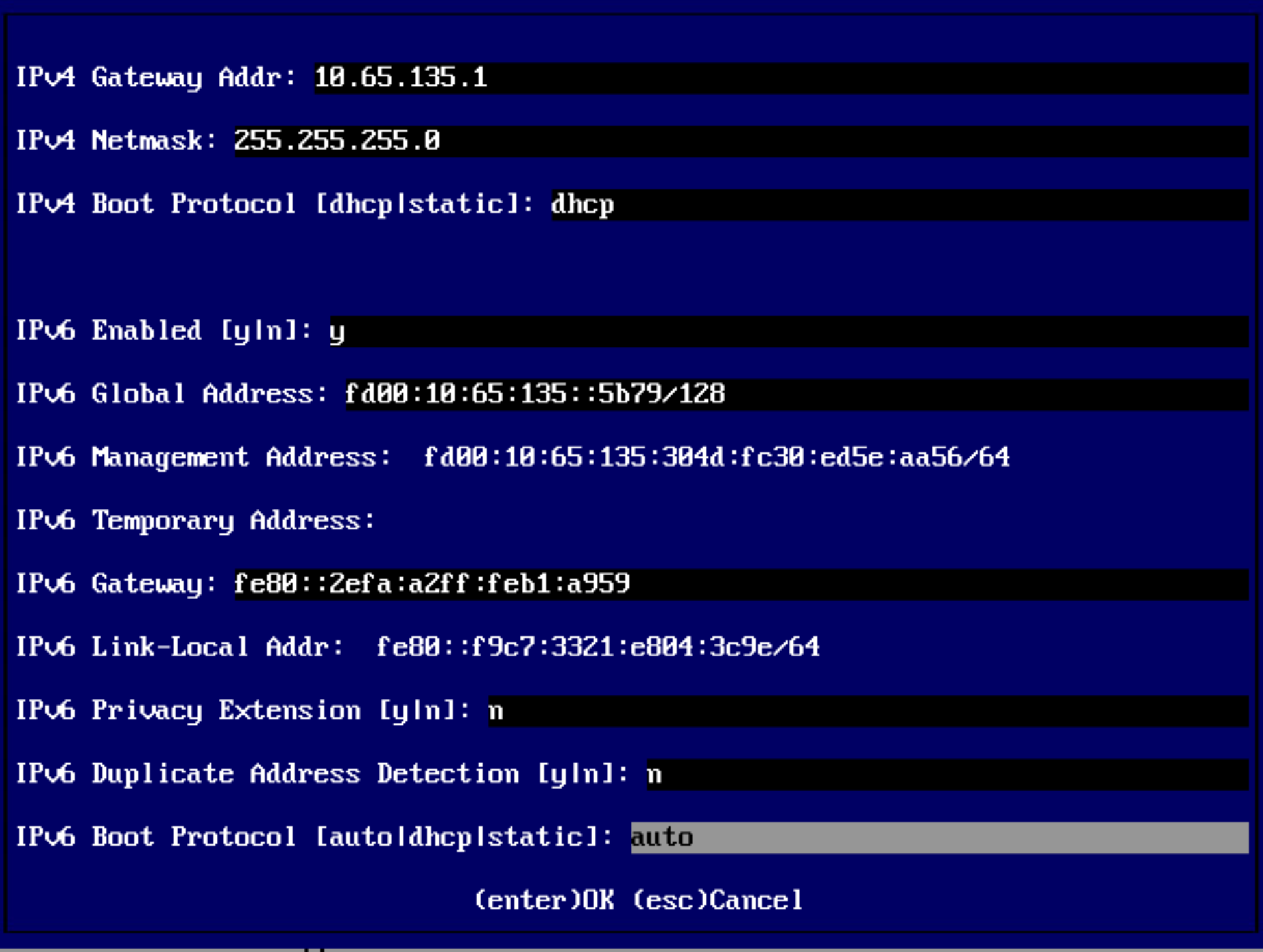 IPv6 settings