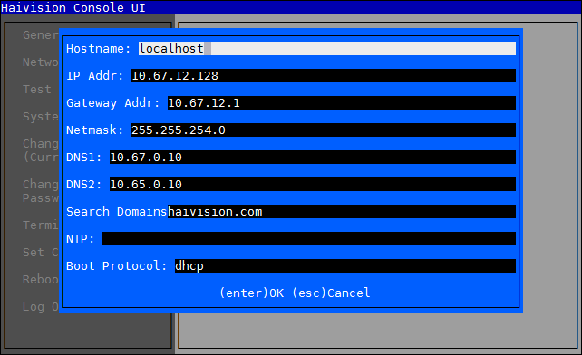 Editing Network Settings