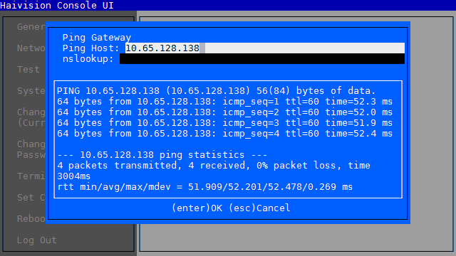 Example of Ping Host Test Results