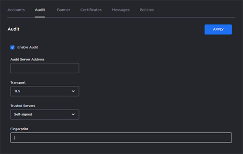 Audit Settings (TLS Enabled)