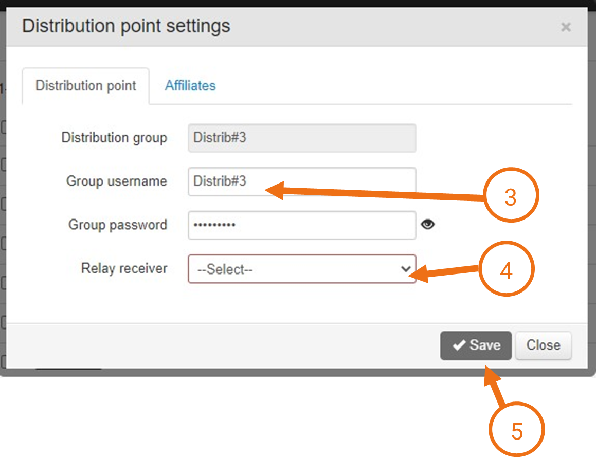 Setting a Distribution Point