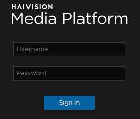 HMP Web Sign-in Screen