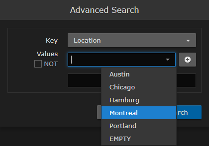 Location Key Values List