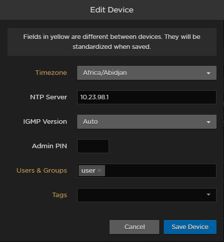 Conflicting Device Values