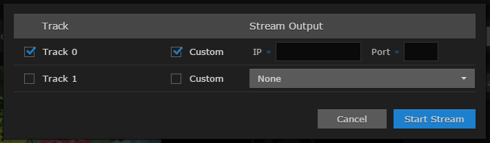 Stream Output Dialog