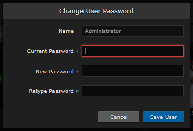 Change User Password Dialog