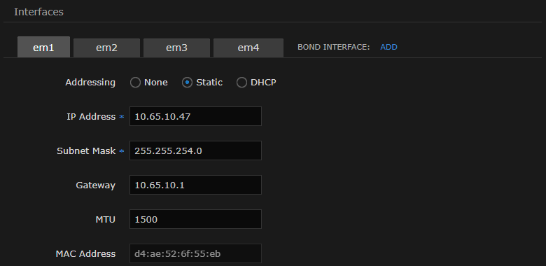 Network Interfaces Fields