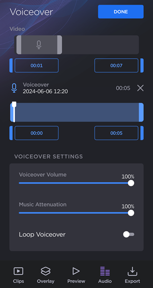 Voiceover Track Selection