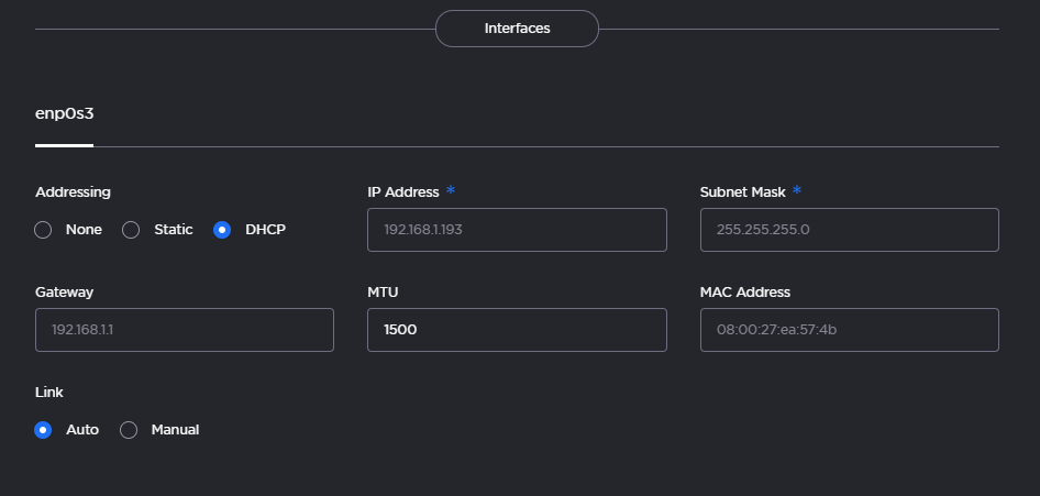 Network Interface Fields